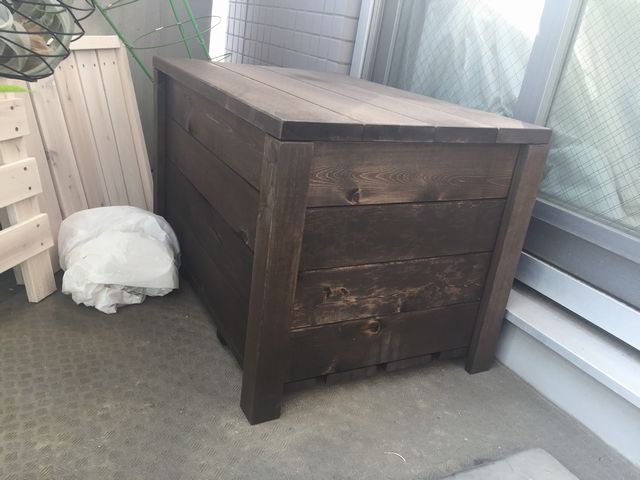 ベランダ用収納ボックス型ベンチ