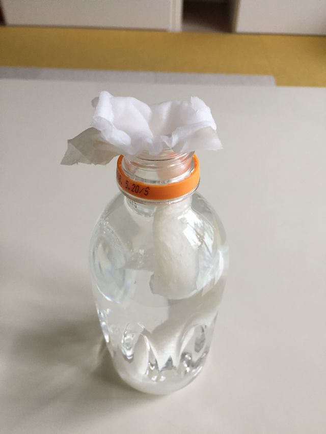 ペットボトルにティッシュ